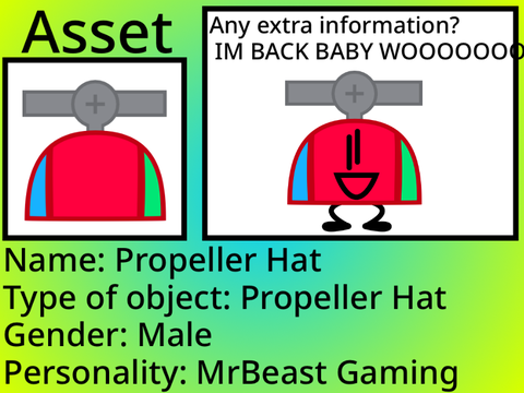 PROPELLER HAT IS RETURNING