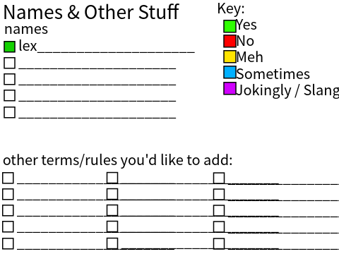 Terms & Pronouns Sheet remix