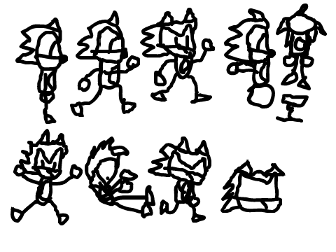 I drew my own sonic 2 sprites