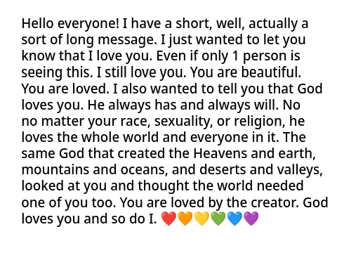 A Sort Of Quick Message