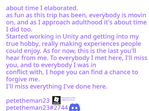 A formal goodbye.