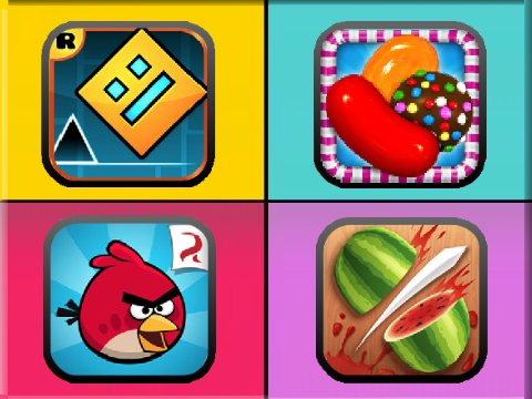 Games Quiz - Logos!  Mobile friendly! Cloud ready! Spot Geometry Dash Angry Birds Minecraft Roblox