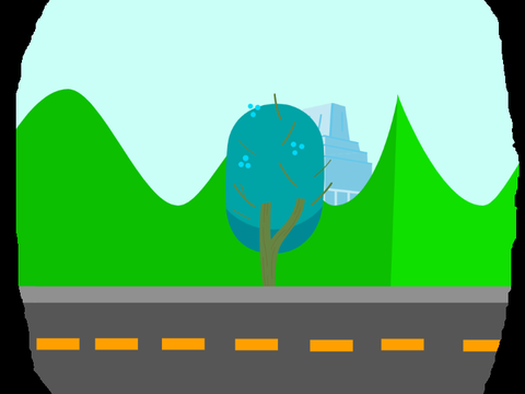 POV: You're in a car -a scrolling parallax-