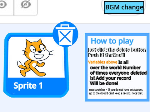 ☁ Sprite 1 Delete Clicker! ☁ translated to English and a highscore!