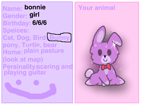 animalia rp fill out sheet entry-pony