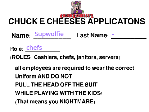 Chuck E Cheese RP Applications remix