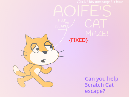 Aoife Cat maze Fixed Coding!