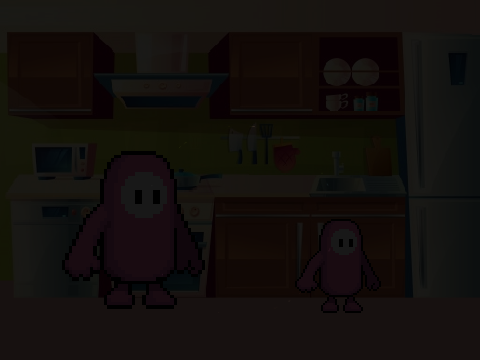 Fall guy in the kitchen