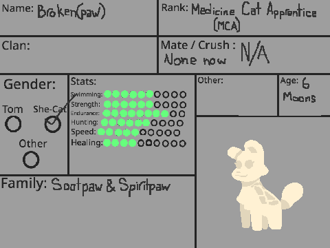 [ Warrior RP ] [ Sign-Up Sheet ] [ Brokenpaw ]