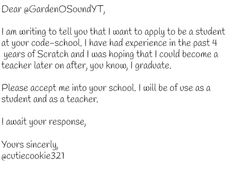 Application Letter