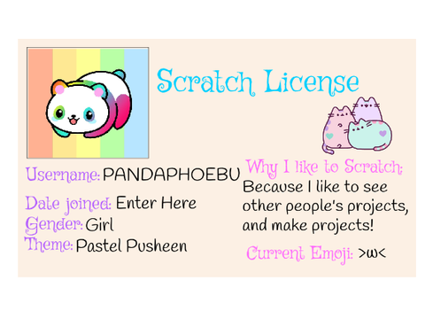 My Pusheen Scratch License Creator remix