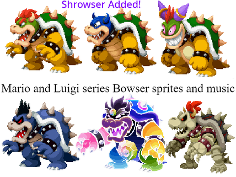 MARIO & LUIGI Series all Bowser Sprites and Music