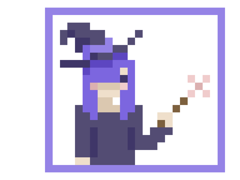 Purple Flower Witch Pixel Art