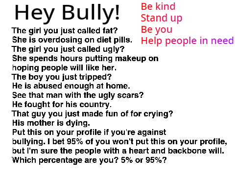 Remix this if you are against bullying!!!  remix remix remix remix remix