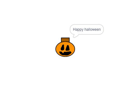low quallity pumpkin says happy halloween late
