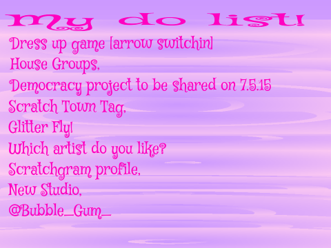 To do list! For @AprilF!