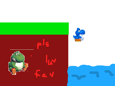 Beeg Yoshi and smol yushi go for a swim!