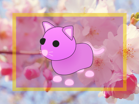 ✉ Neon Pink Cat Drawing - Adopt Me