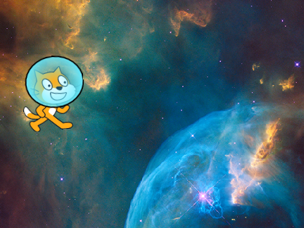 宇宙を漂う猫