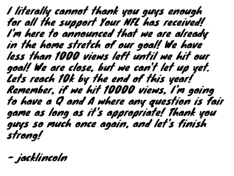 An Update on our Goal