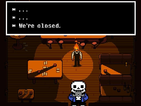 sans goes to Grillby's