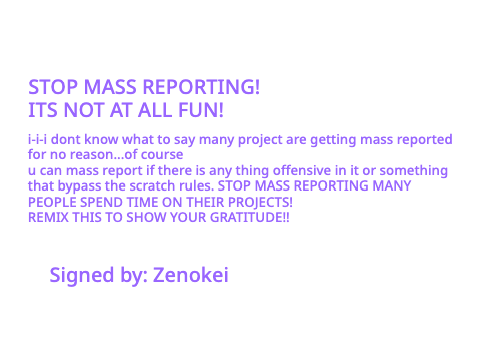 STOP MASS REPORTING