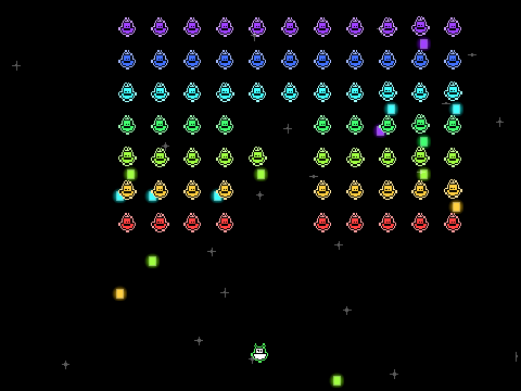 Improved the player lasers on Rainbow Invaders (A tiny bit to my liking)