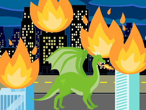Loop Animation Contest--burning city