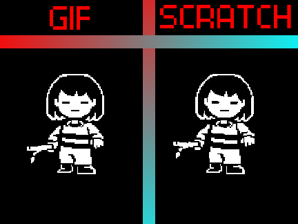 Undertale Frisk Anim: Scratch Vs. Gif