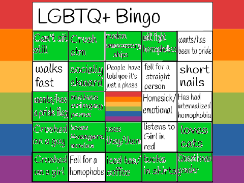 LGBTQ+ bingo, remixed by me remix