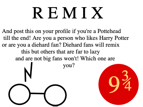 Remix if you're a Potterhead till the end  remix remix