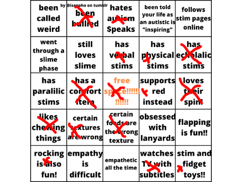 autism bingo (redone)