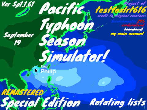 Pacific Typhoon Season Simulator Version with rotating lists (Remastered)