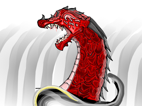 Red Dragon with a Melted Eye