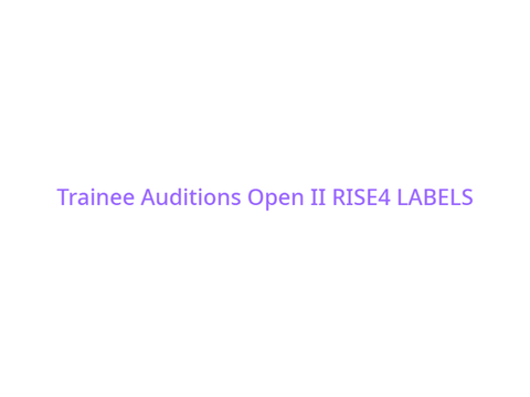 Trainee Auditions Open II RISE4 LABELS