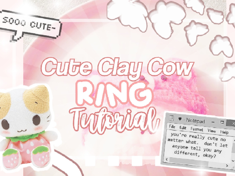 ⎙ Cute Clay Cow Ring Tutorial