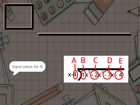 Synthetic Division Calculator (5 slots)