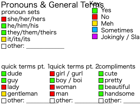 Terms & Pronouns Sheet remix