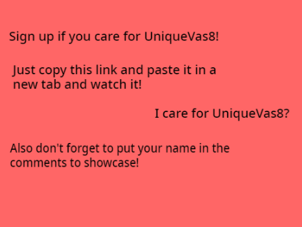 Sign up if you care for UniqueVas8