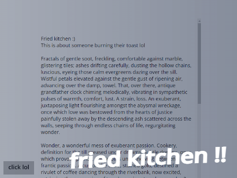 fried kitchen // swc NOV 21 writing comp entry (@fari2 :])
