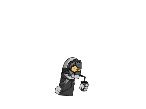 realises he has mask on