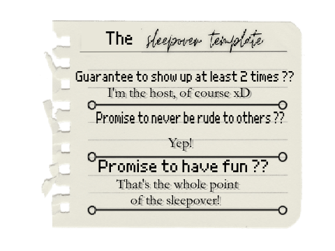 My Sleepover Form!