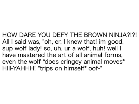 HOW DARE YOU DEFY THE BROWN NINJA!!!