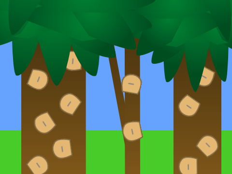staple bread to tree