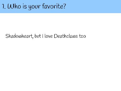 OC Comparison Questions (Answered by Void)