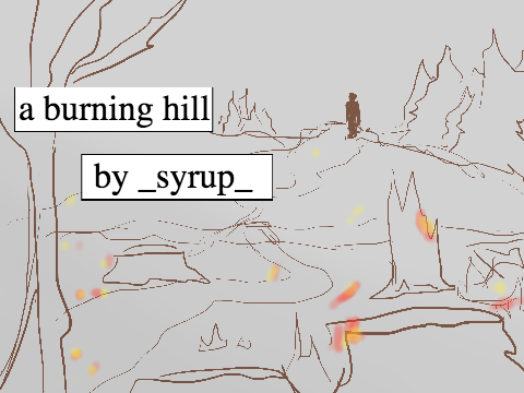 a burning hill