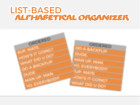 Alphabetical List Organization