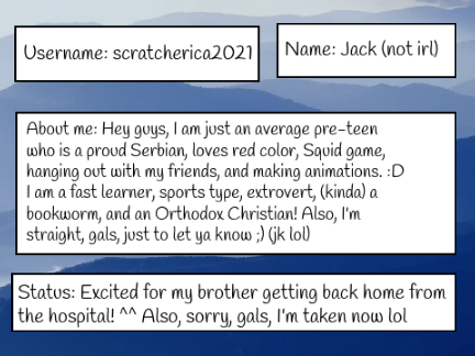 Scratch Yearbook Profile Page 