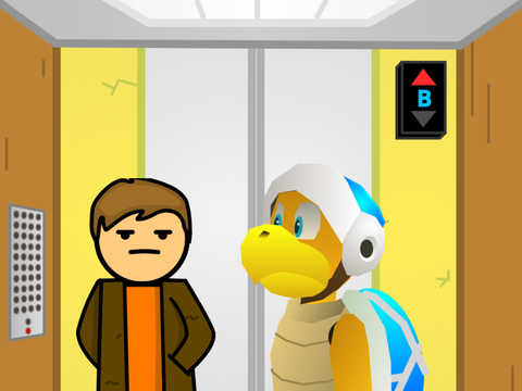 Add Yourself Waiting in the Elevator with water bro =/