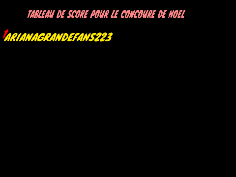 TABLEAU DES SCORE DU PROJET CONCOURE DE NOEL2021